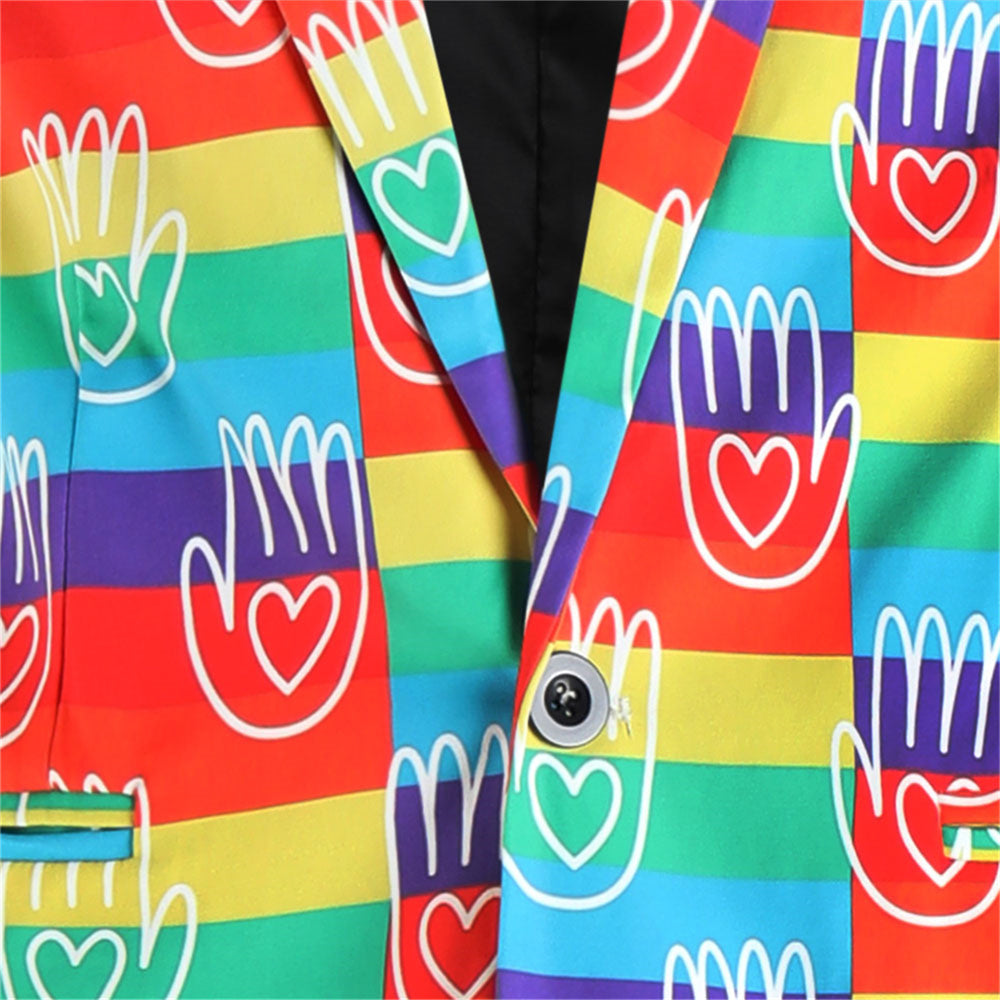 Men's Colorful Printed Blazer #X1901 - Blazers | Multicolour / M