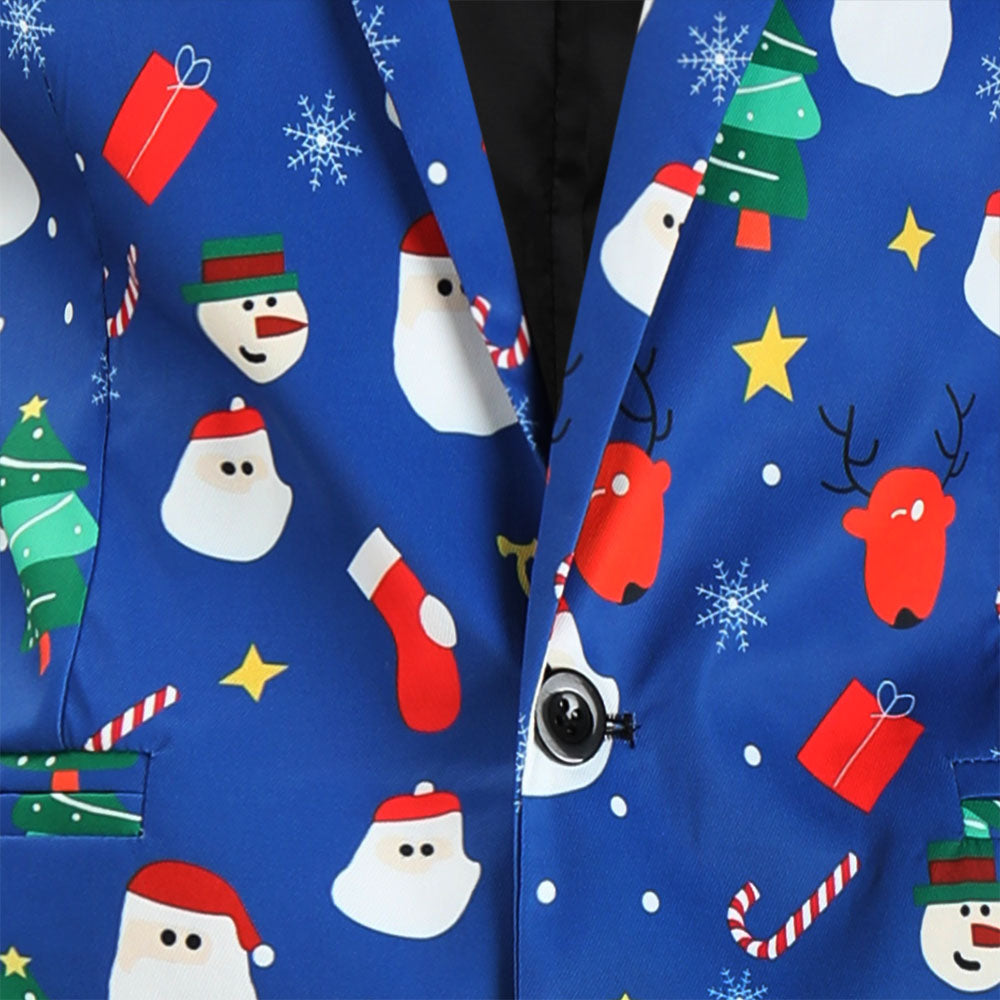 Men's Christmas Three-Piece Suit #3TZMK639 - Suits | Blue / M