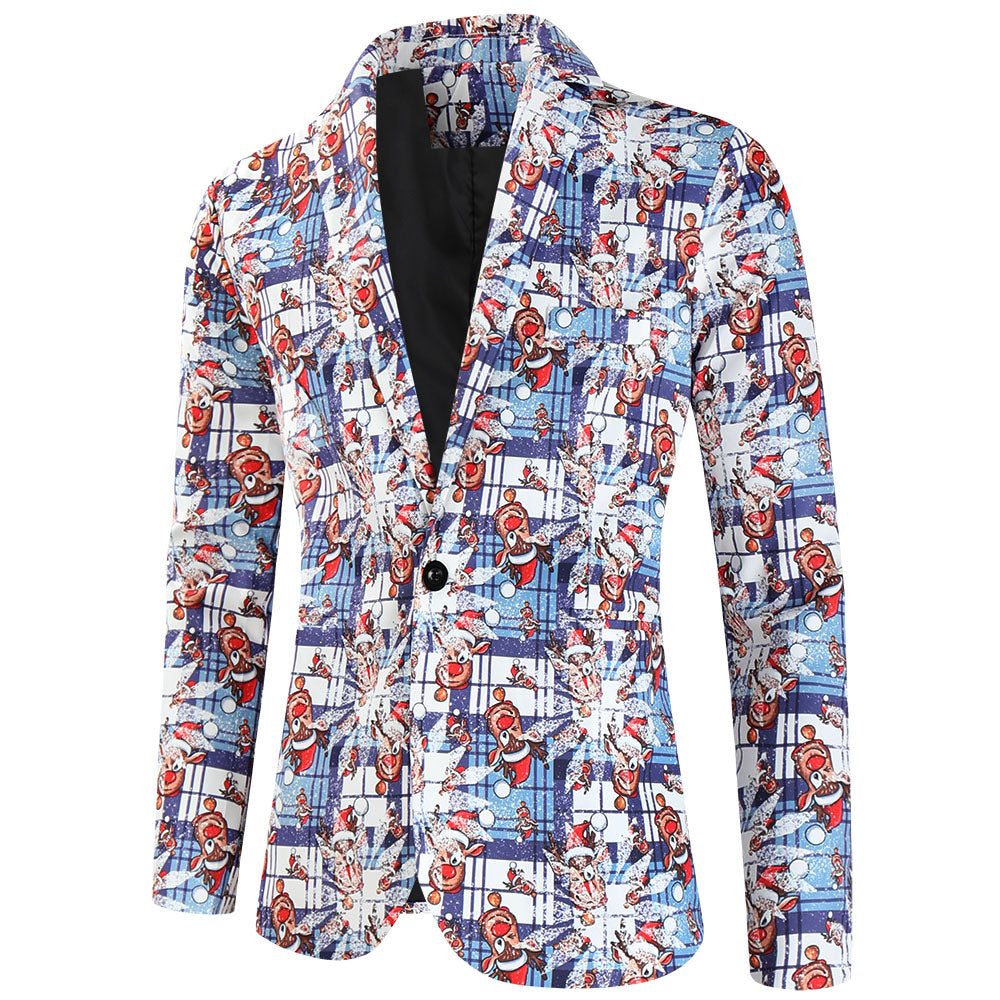Men's Stylish Printed Blazer #X641 - Blazers | Multicolour / M