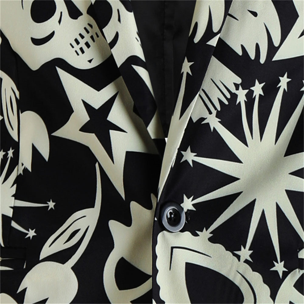 Men's Edgy Printed Blazer #X330 - Blazers | Multicolour / M