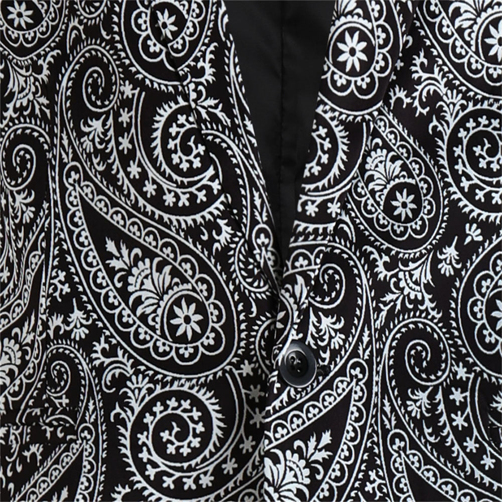 Men's Vintage Artistic Blazer #X6106 - Blazers | Black / M