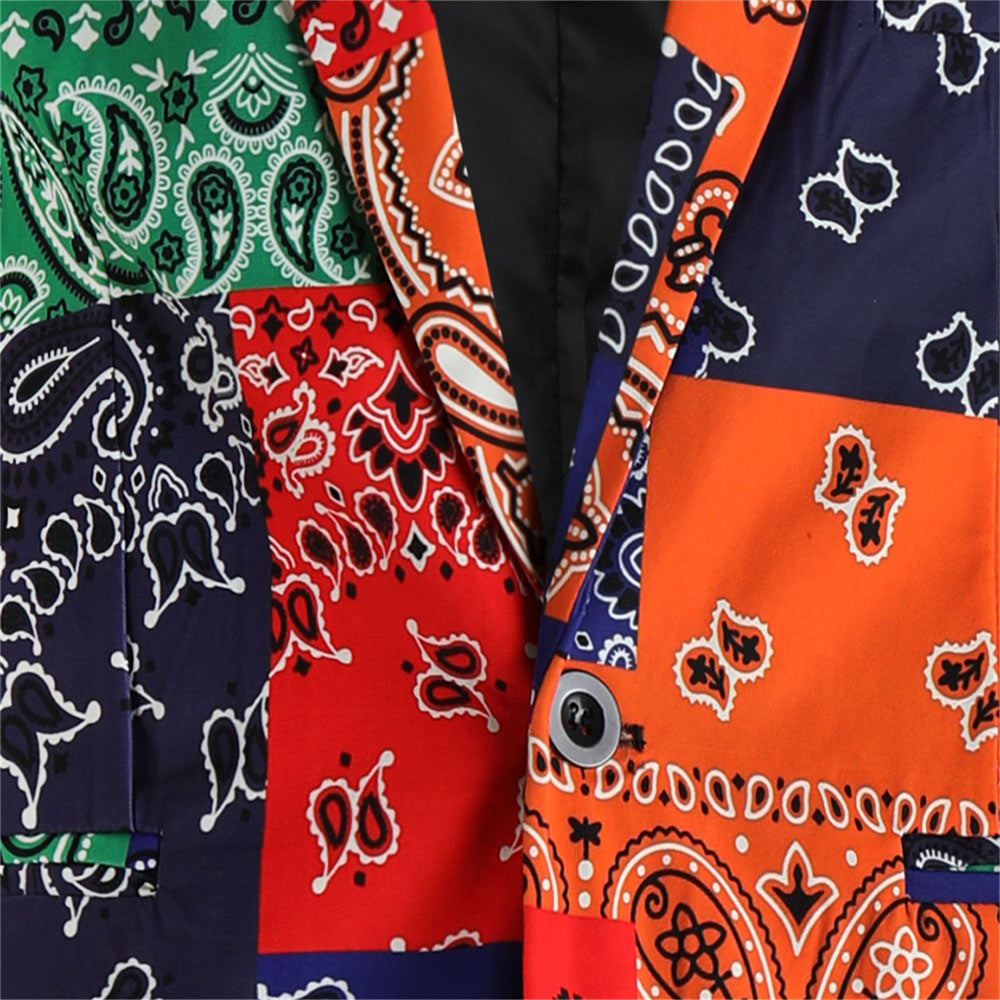 Men's Colorful Printed Blazer #X6104 - Blazers | Multicolour / M