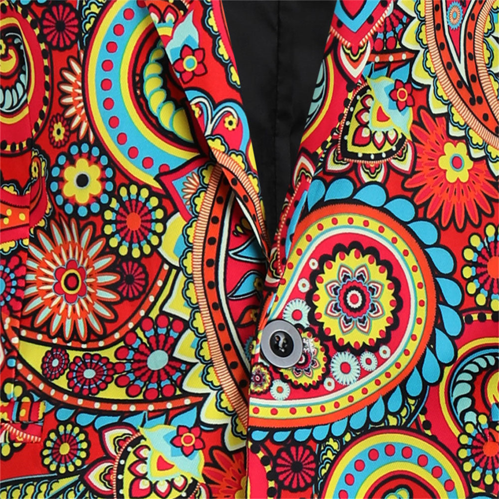Men's Colorful Paisley Blazer #X320 - Blazers | Multicolour / M