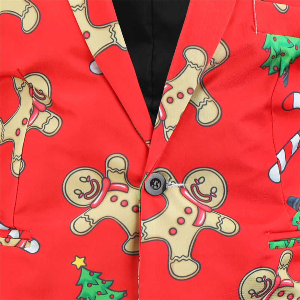 Men's Santa Three Piece Suit #3TZMK26 - Suits | Red / M