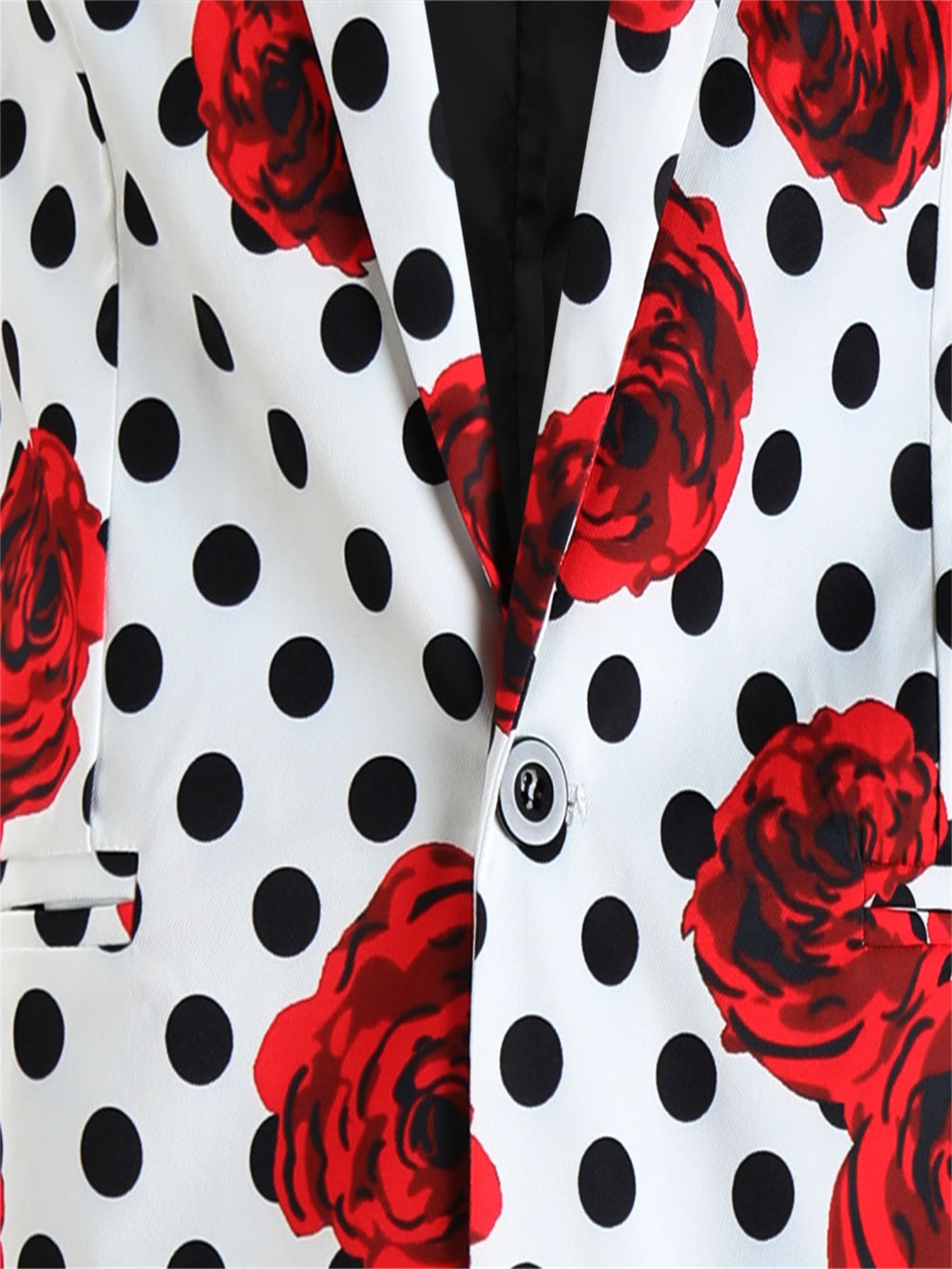 Men's Rose Dot Print Suit #2TZ163 - Suits | Black / M