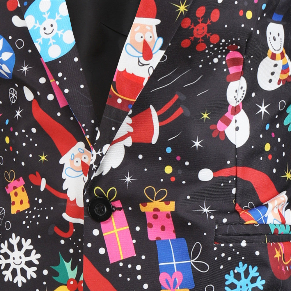Men's Christmas Three-Piece Suit #3TZMK27 - Suits | Multicolour / M