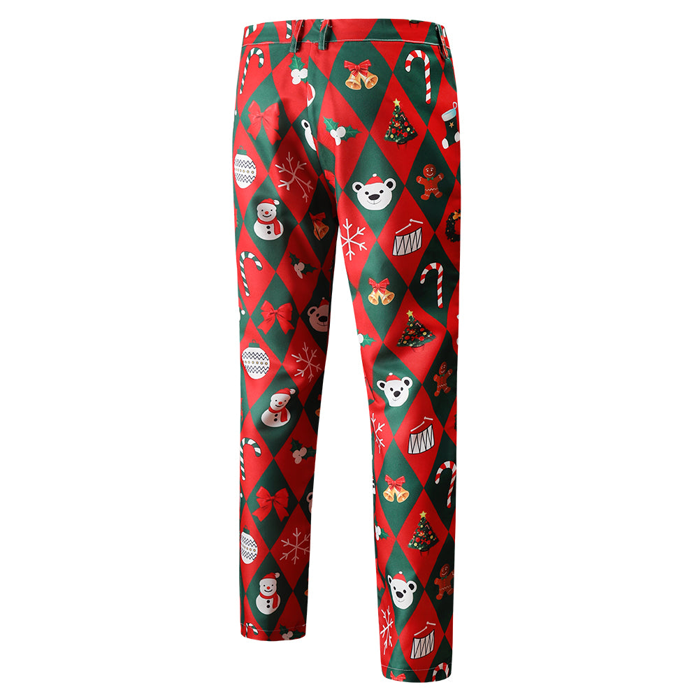 Men's Christmas Printed Vest Suit #2TZMK47 - Suits | Multicolour / M