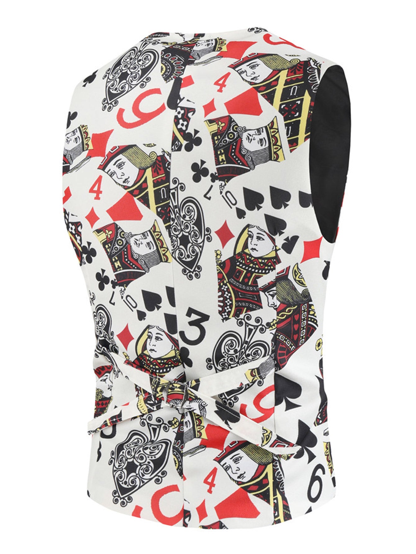 Men's Poker Print Vest Suit - Vests | Multicolour / M