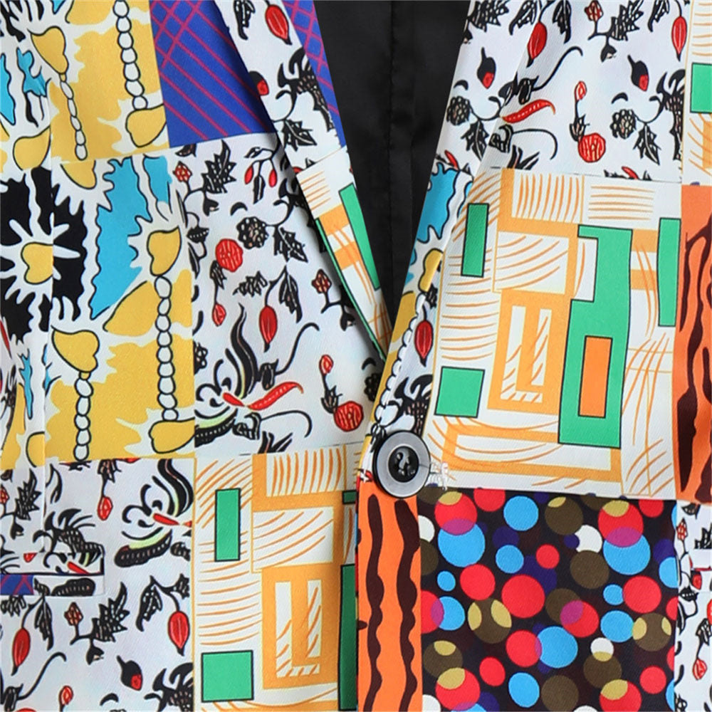 Men’s Vibrant Print Blazer #X328 - Blazers | Multicolour / M
