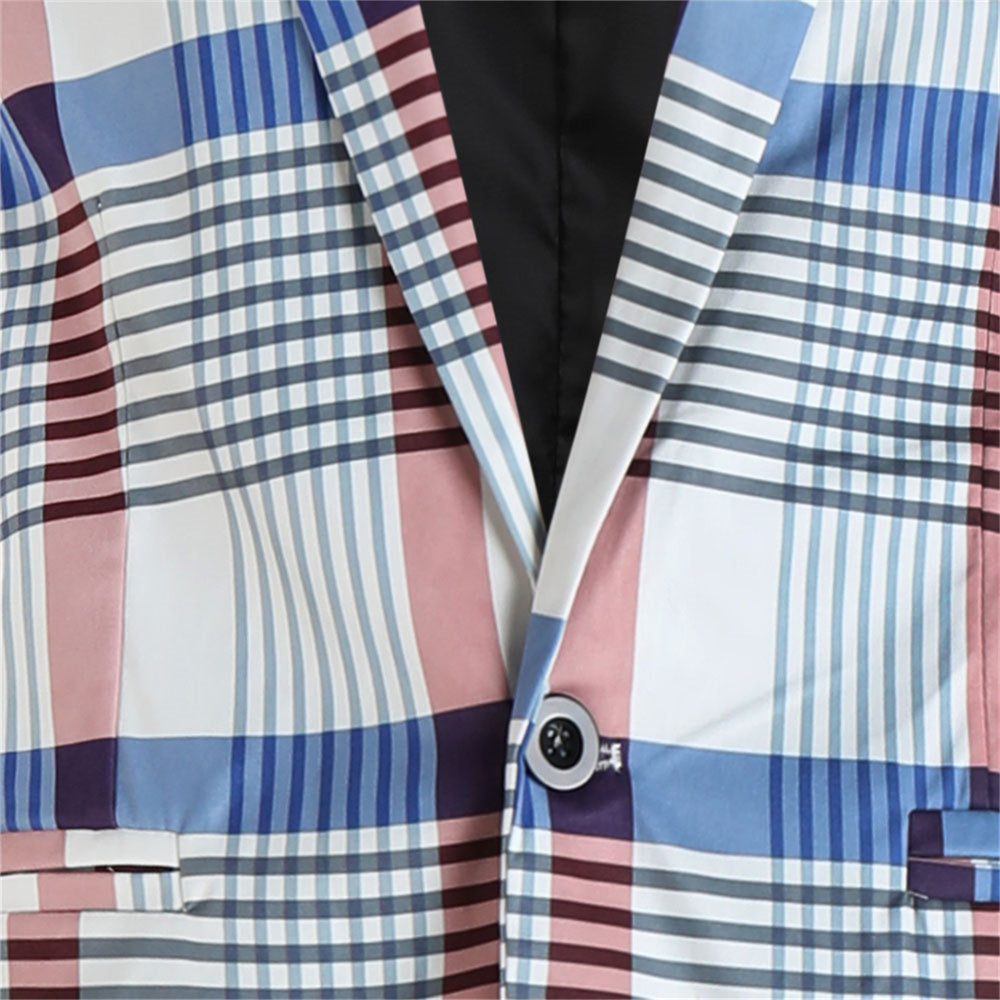 Men's Plaid Check Suit #2TZ6023 - Suits | Multicolour / M