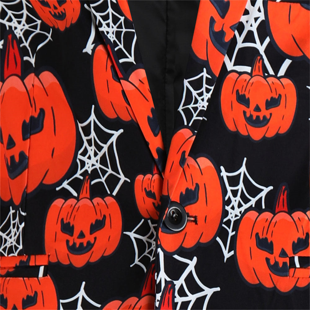 Men's Pumpkin Print Blazer #X121 - Blazers | Multicolour / M
