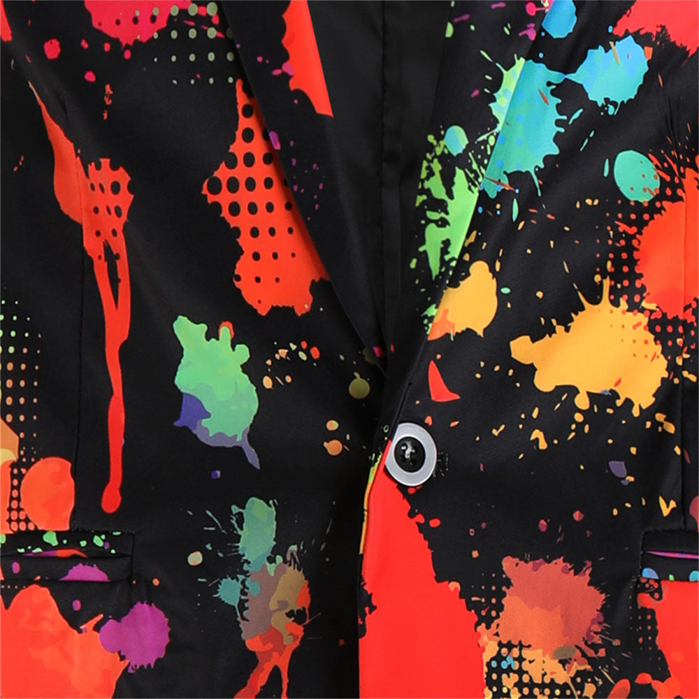 Men’s Paint Print Blazer #X1205 - Blazers | Multicolour / M