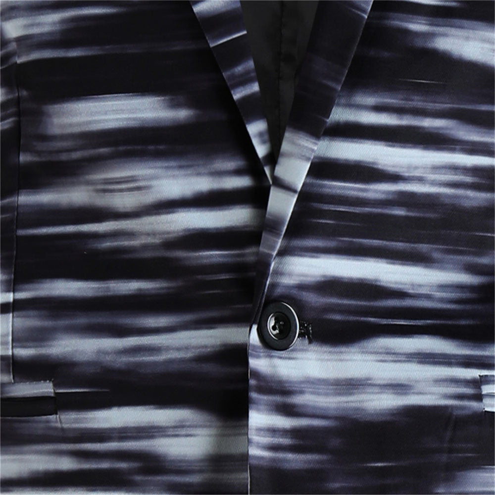 Men's Trendy Print Blazer #X332 - Blazers | Black / M