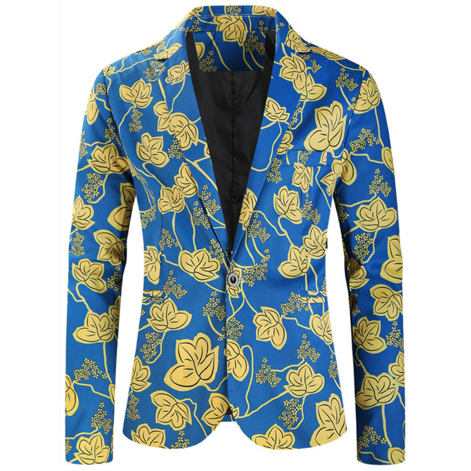 Men's Elegant Printed Blazer #X323 - Blazers | Multicolour / M