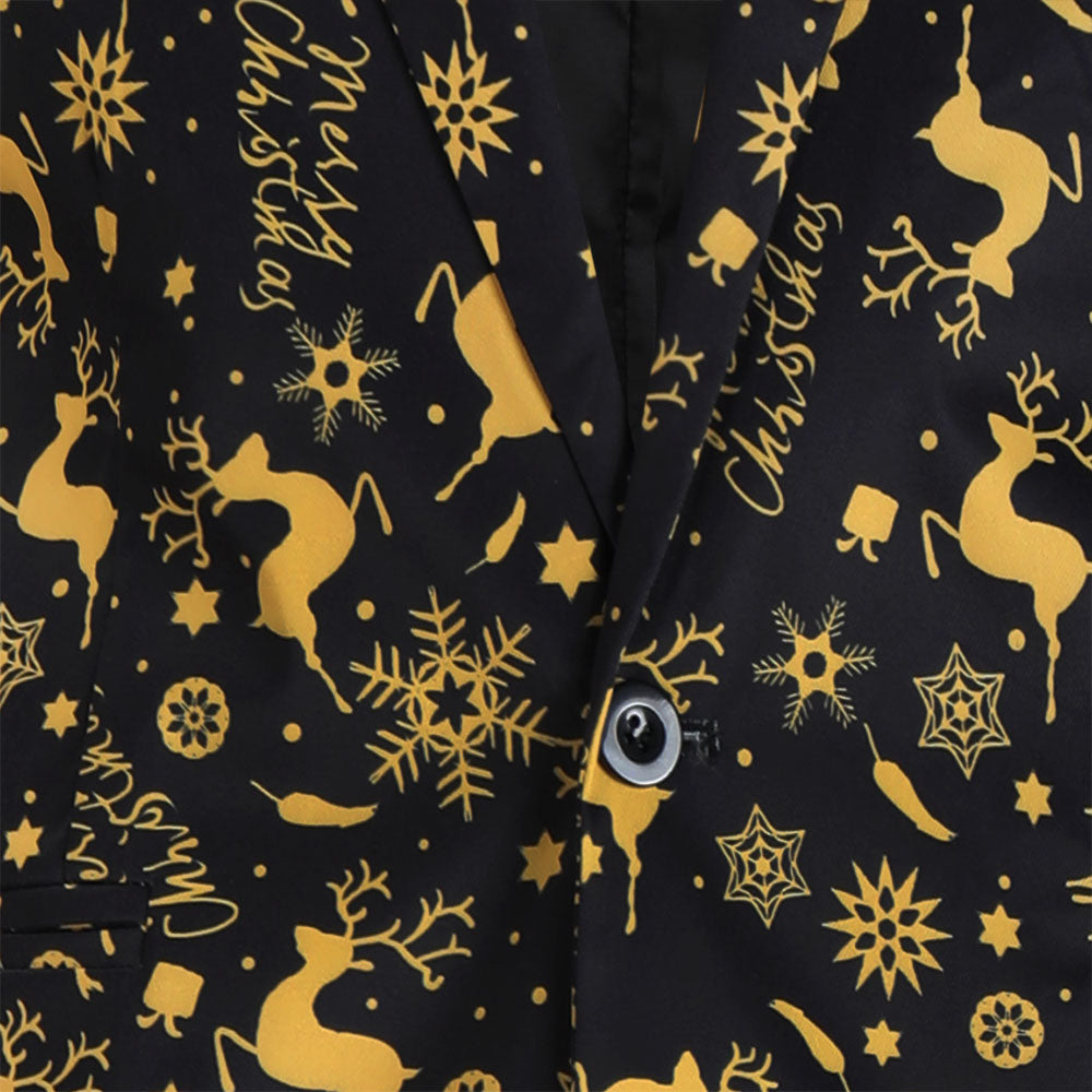 Men's Christmas Printed Blazer #X631 - Blazers | Multicolour / M