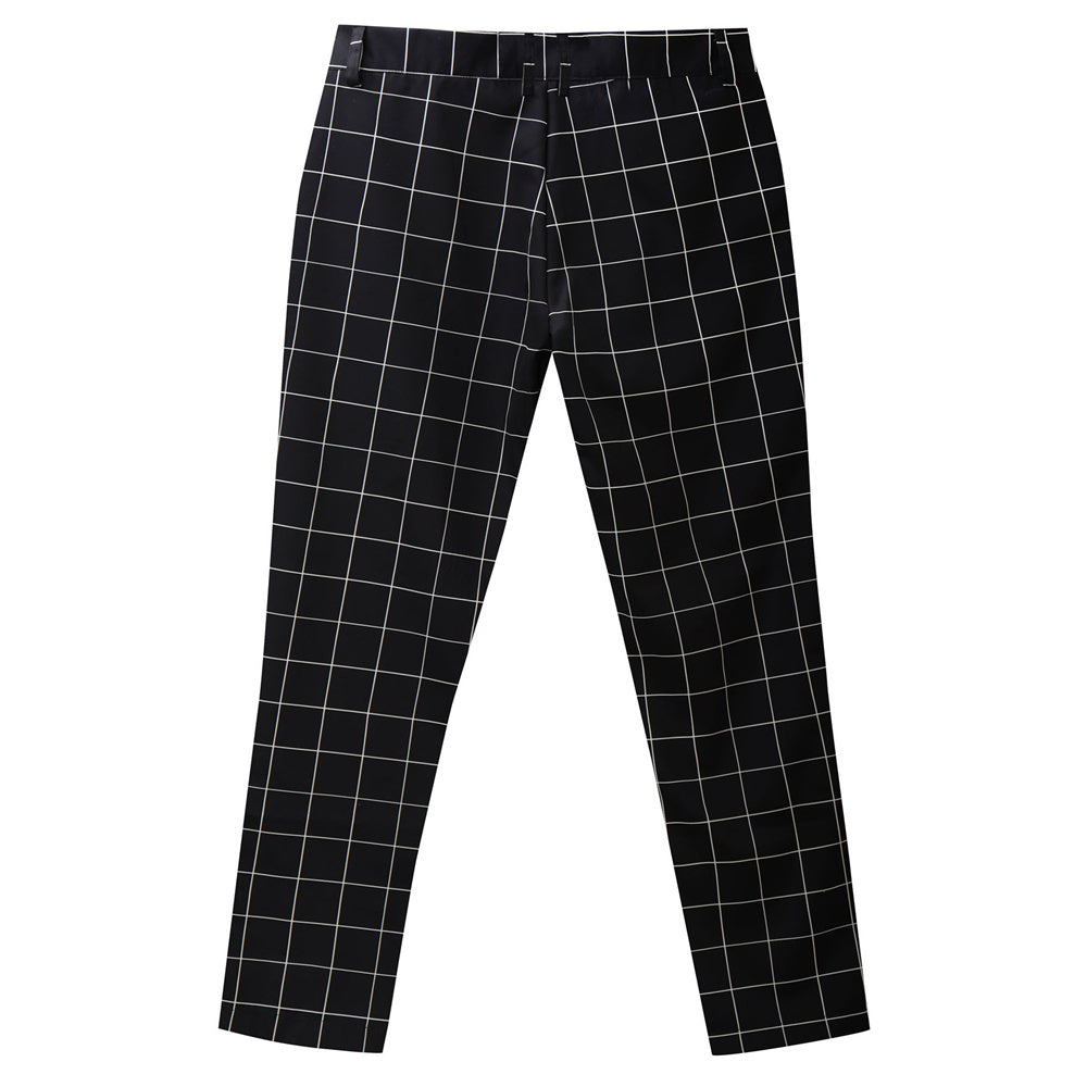Men's Elegant Plaid Pants #XK6001 - Pants | White / S