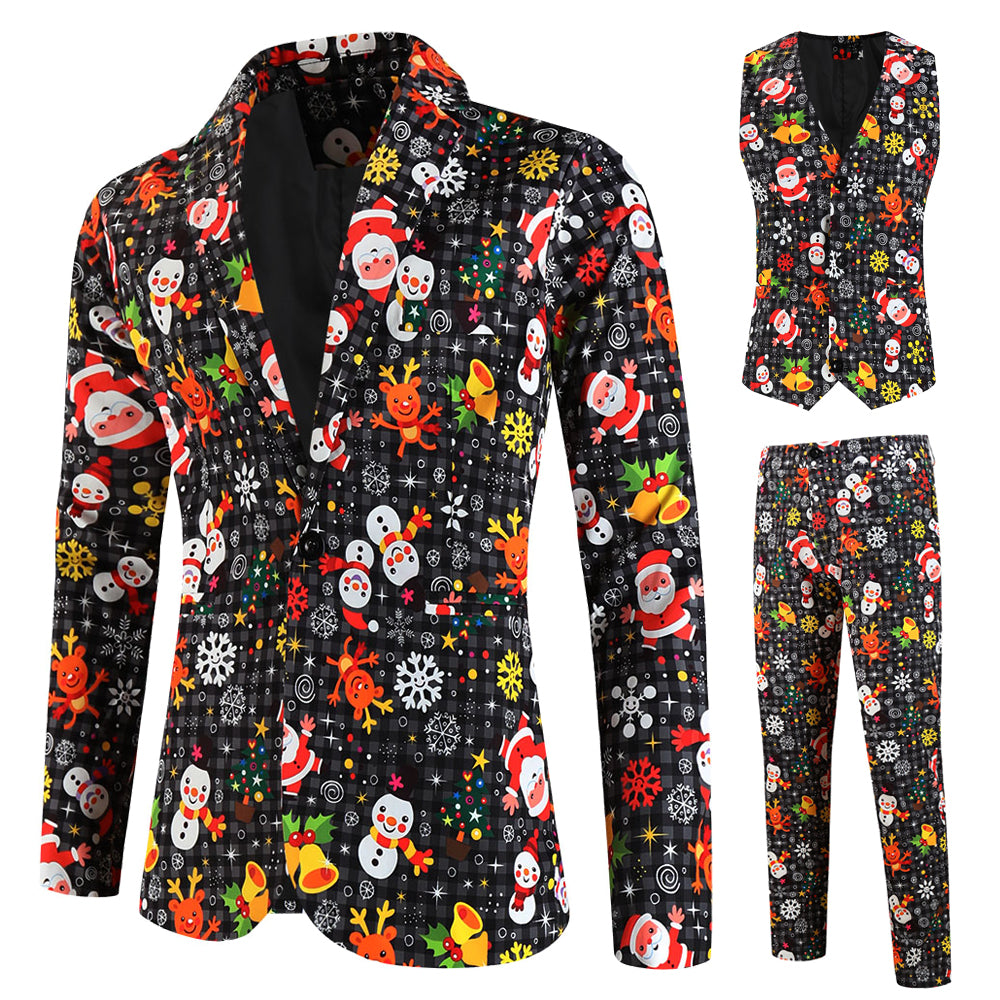 Men's Christmas Three Piece Suit #3TZMK660 - Suits | Multicolour / M