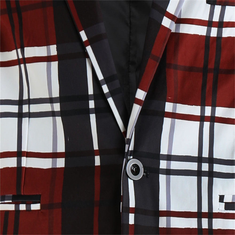 Men's Fashion Plaid Blazer #X6108 - Blazers | Multicolour / M