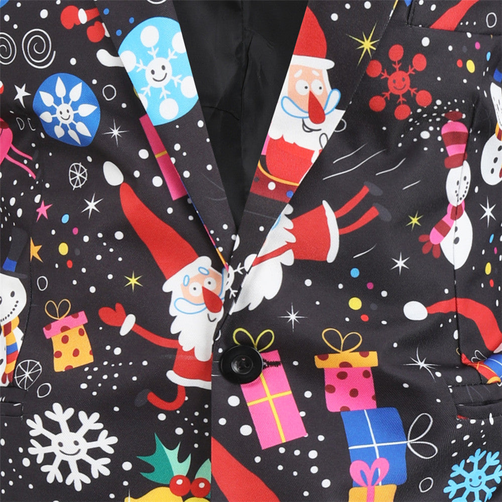 Men's Christmas Print Blazer #X27 - Blazers | Multicolour / M