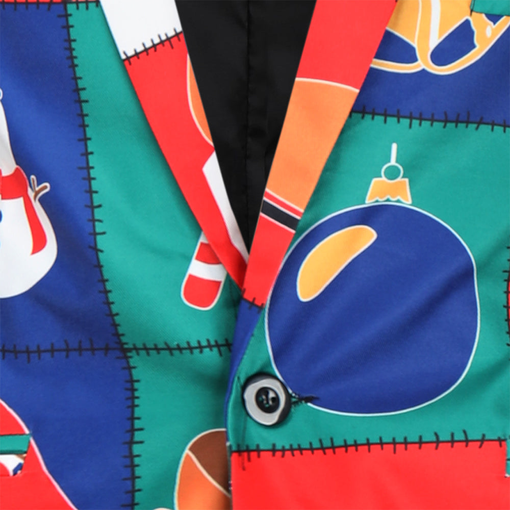 Men's Colorful Christmas Blazer #X33 - Blazers | Multicolour / M