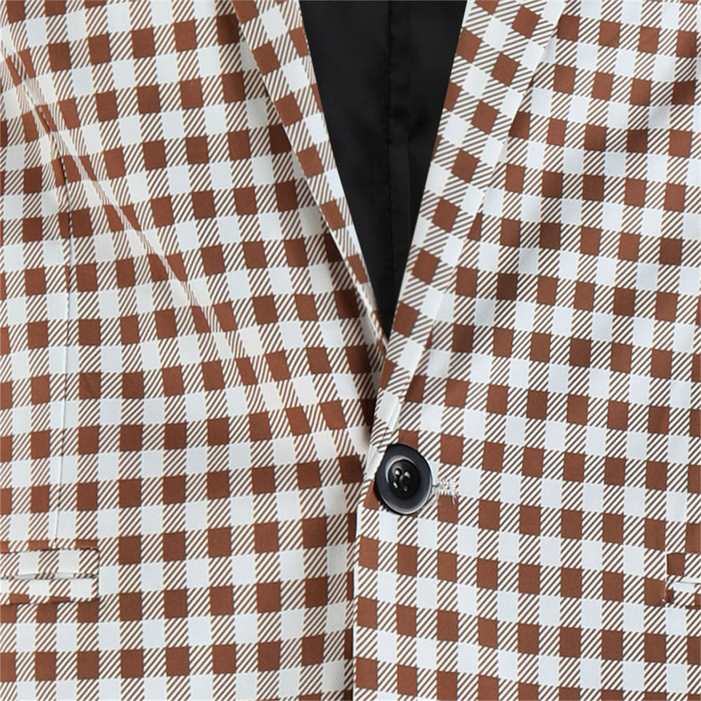 Men’s Plaid Suit #2TZ6032 - Suits | Royal Blue / M