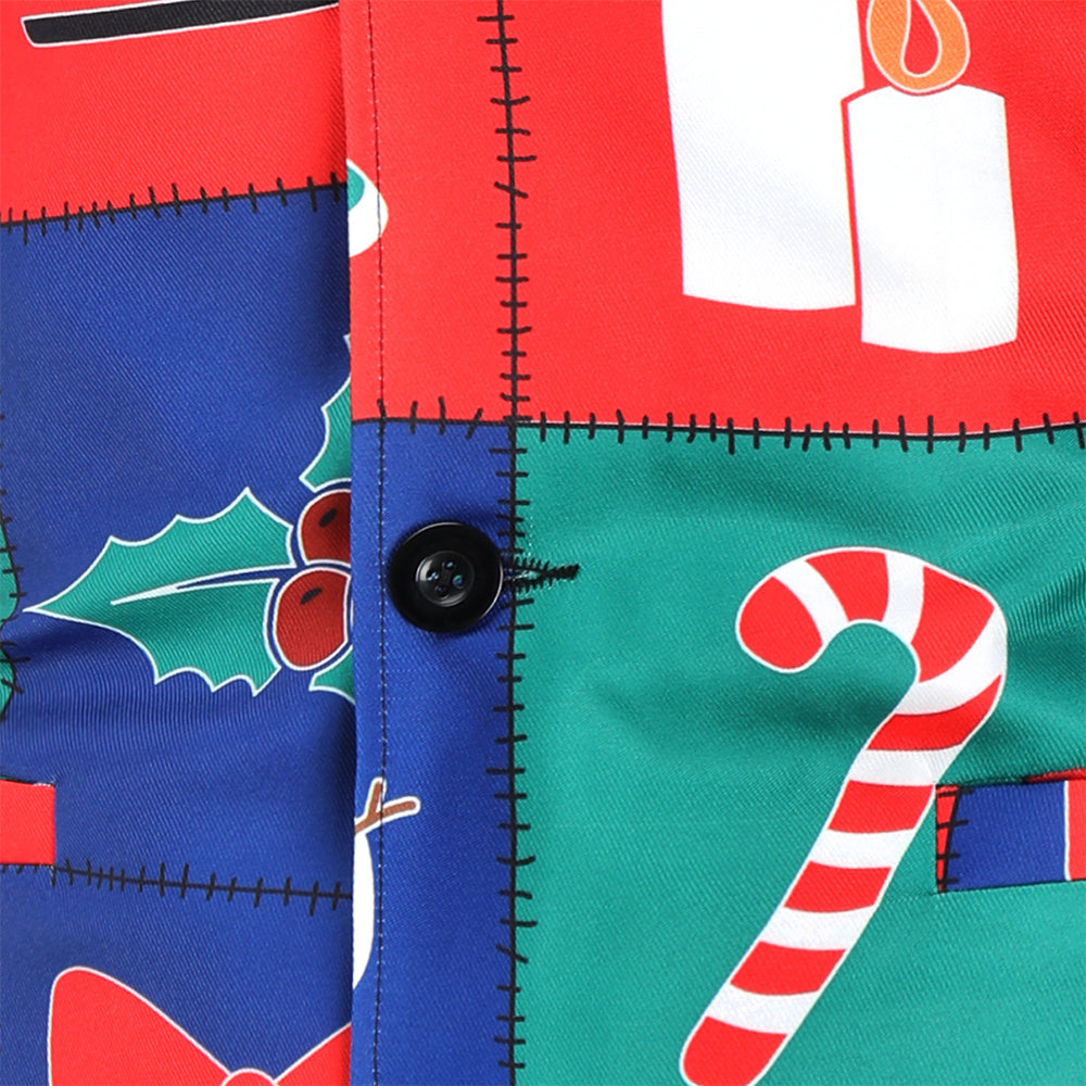 Men's Colorful Christmas Vest Suit #2TZMK33 - Suits | Multicolour / M