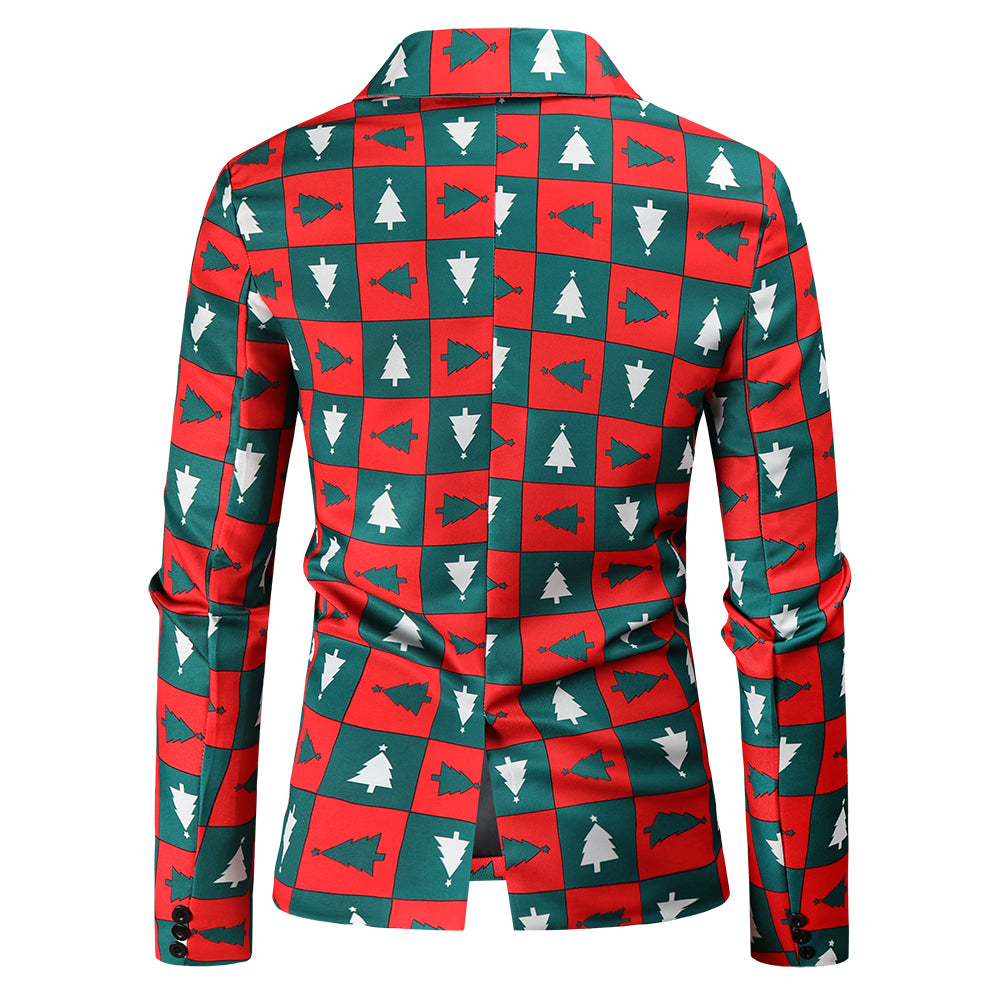 Men's Christmas Plaid Printed Suit #2TZ43 - Suits | Multicolour / M