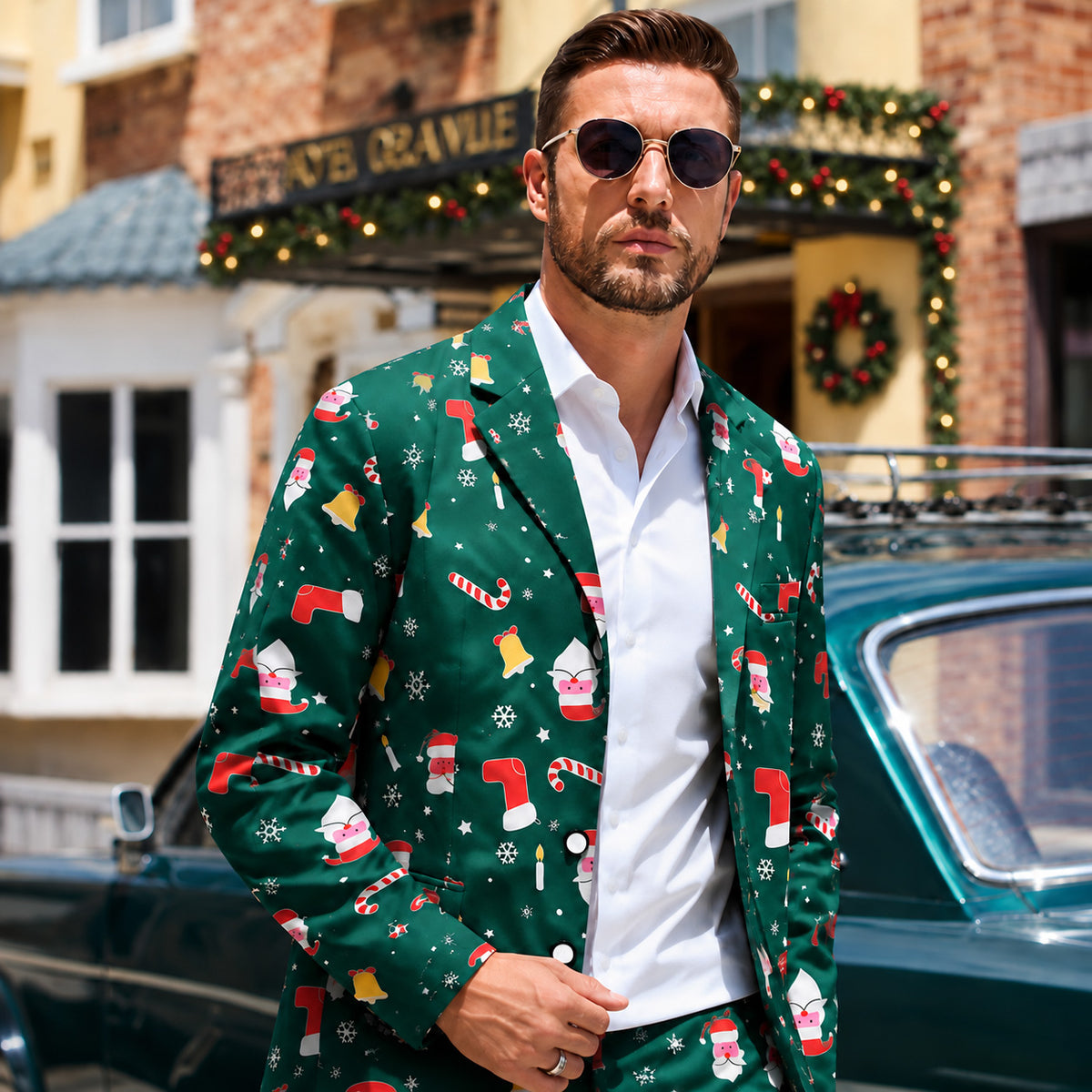 Herrenanzug mit Marmordruck – Kühnes modernes Statement-Outfit