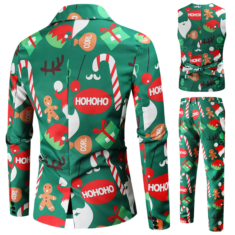 Men's Christmas Three Piece Suit #3TZMK50 - Suits | Multicolour / M