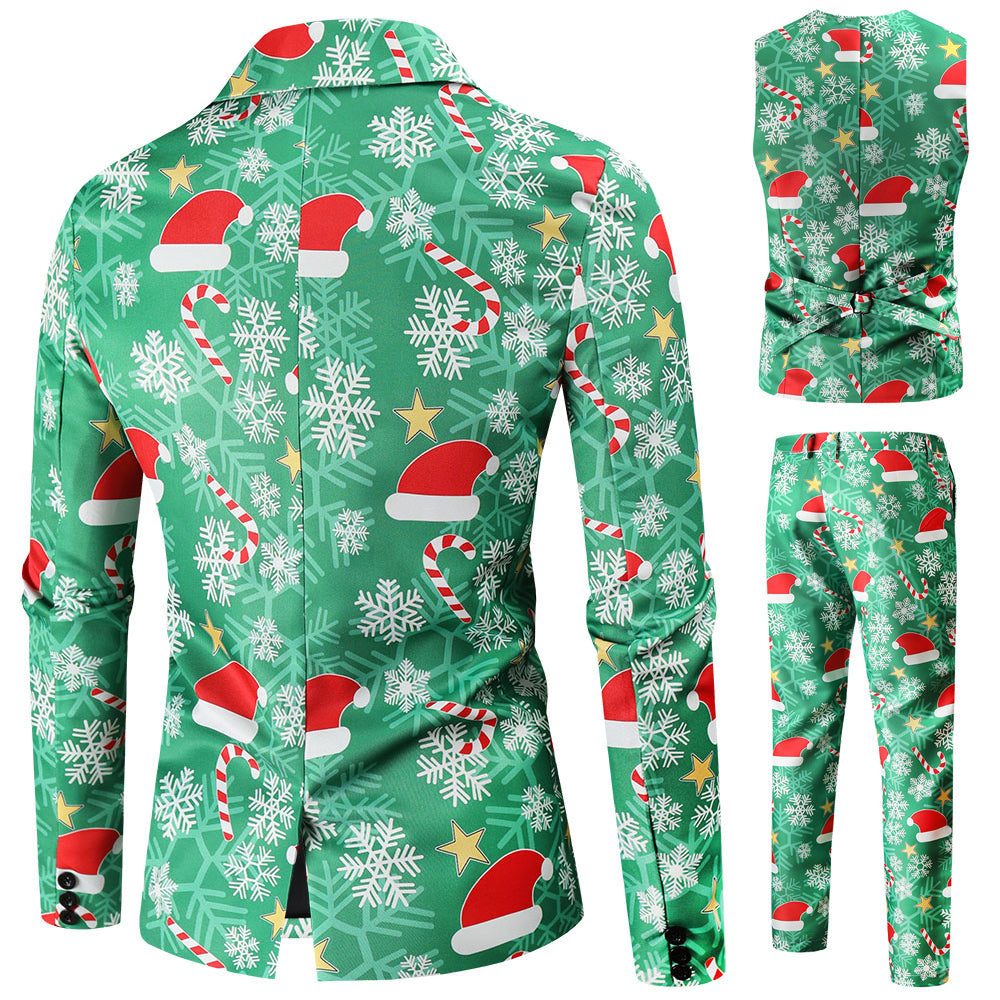 Men's Christmas Three Piece Suit #3TZMK53 - Suits | Multicolour / M