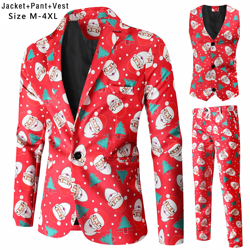 Men's Christmas Three Piece Suit #3TZMK54 - Suits | Multicolour / M