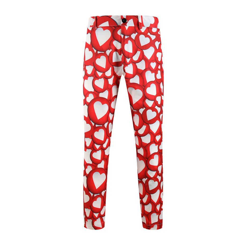 Men's Multi-color Heart Print Suit #2TZ-XX237 - Suits | Multicolour / M