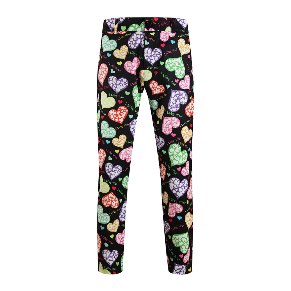 Men's Colorful Heart Print Suit #2TZ-XX236 - Suits | Multicolour / M
