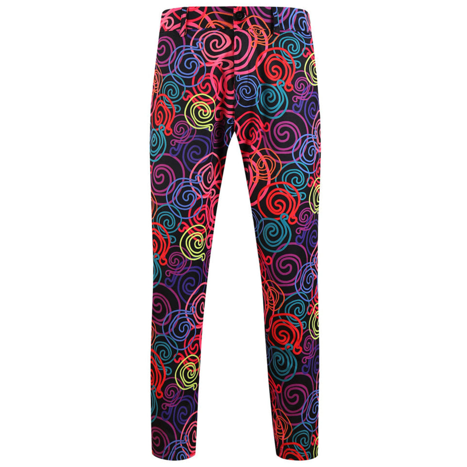 Men's Colorful Swirl Suit #2TZ-XX1137 - Suits | Multicolour / M