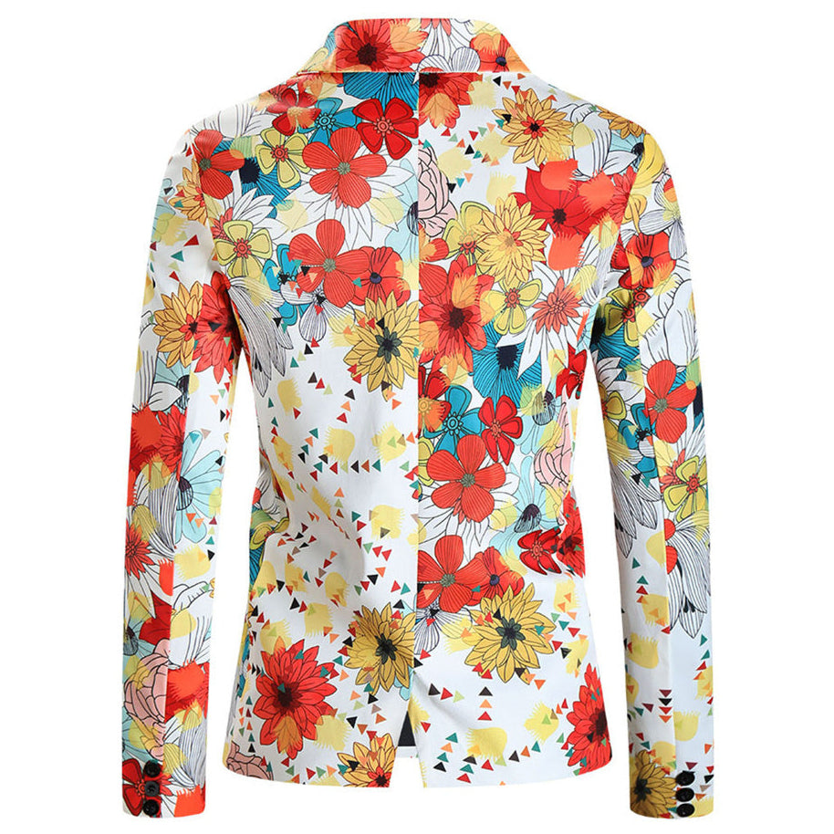 Men's Colorful Floral Blazer #X317 - Blazers | Multicolour / M