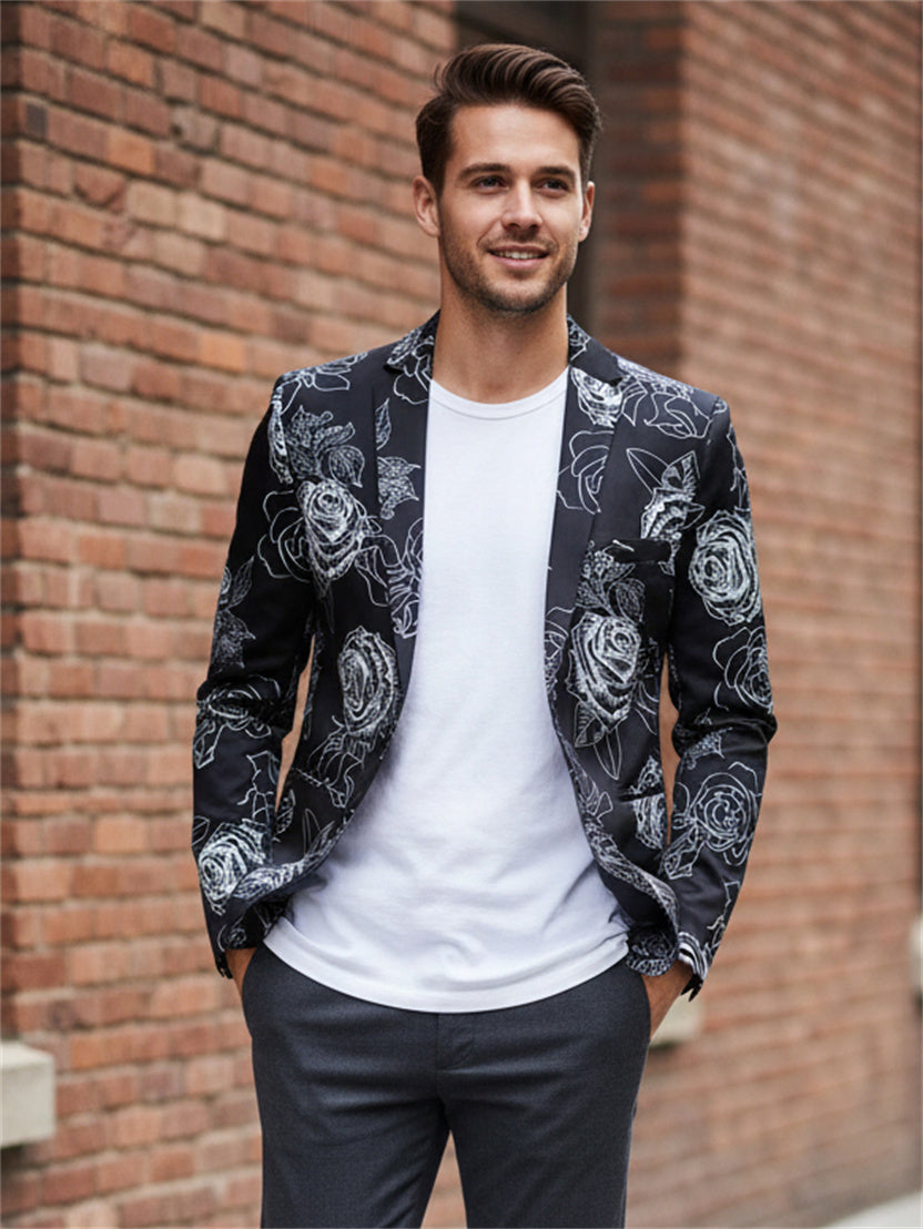 Black Rose Line Suit Set