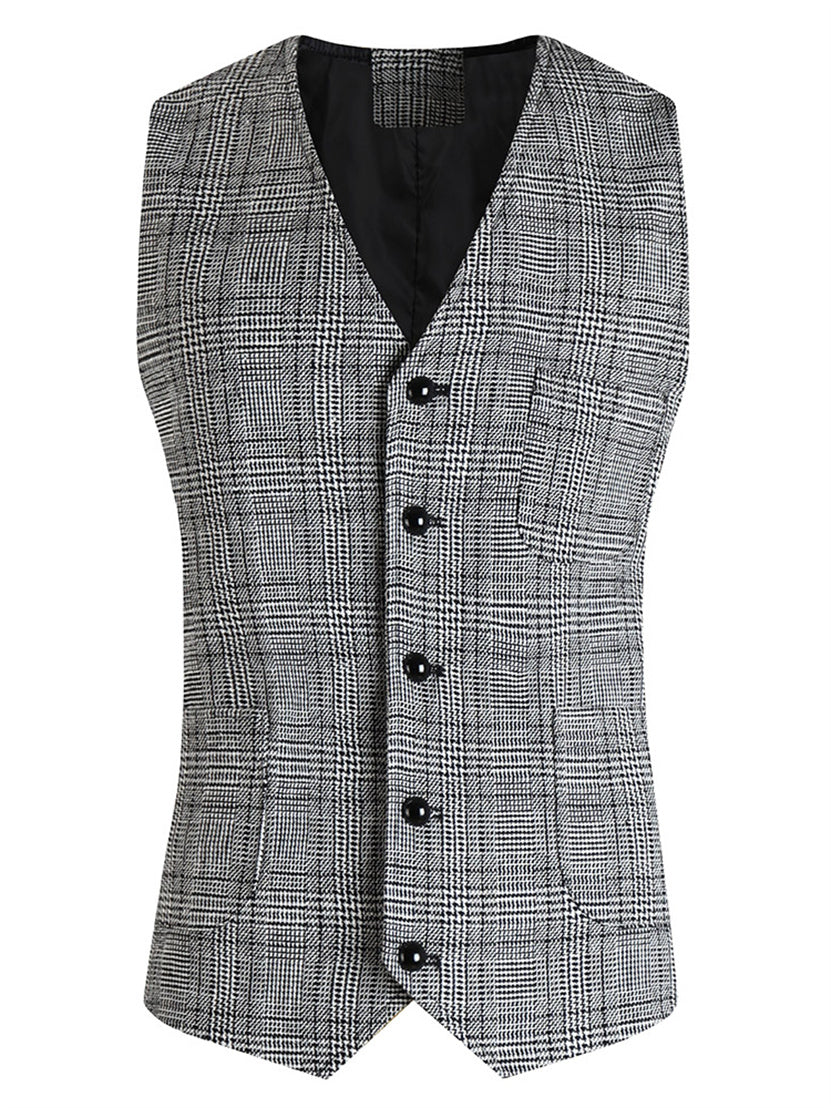 Houndstooth Plaid Vest – Casual Smart Style