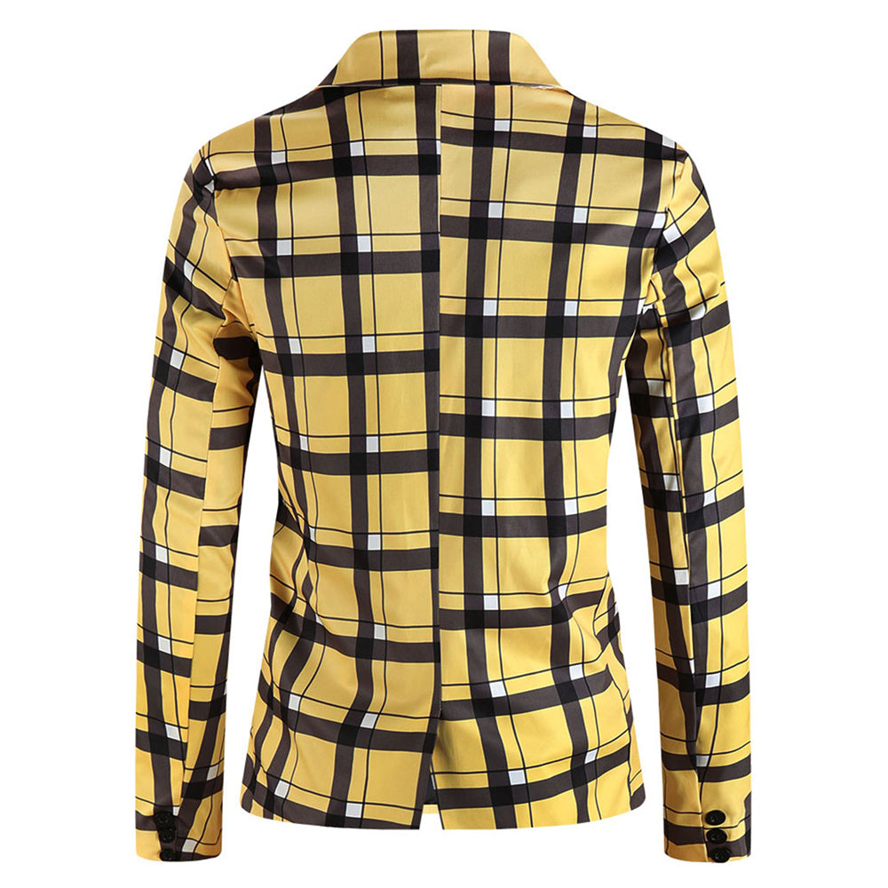 Men’s Checkered Suit #2TZ6020 - Suits | Yellow Plaid / M