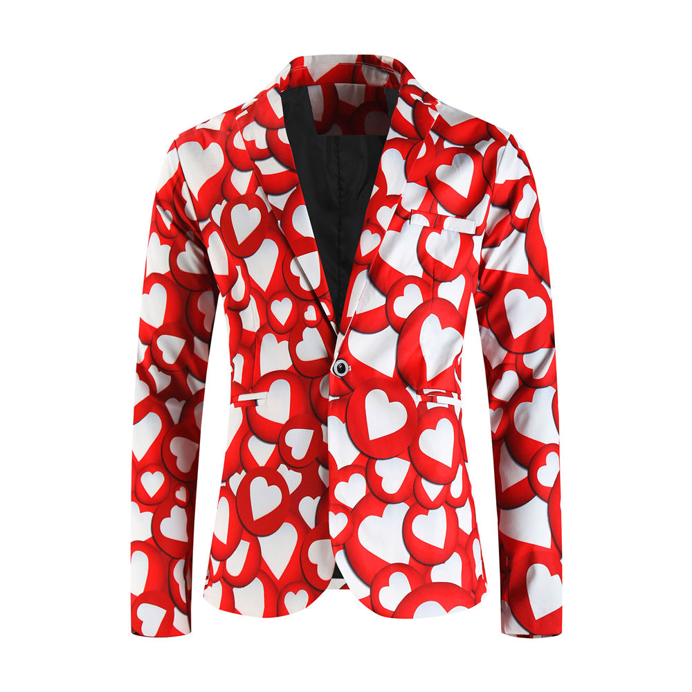 Men's Multi-color Heart Print Suit #2TZ-XX237 - Suits | Multicolour / M