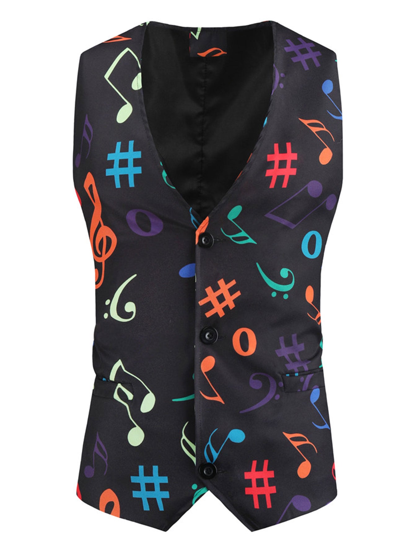 Men's Black Casual Vest Suit - Vests | Black / M