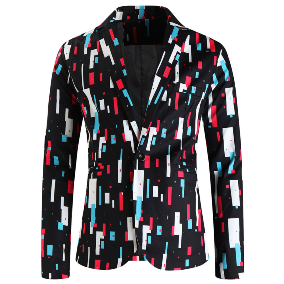Men's Geometric Block Suit #2TZ-XX1138 - Suits | Multicolour / M