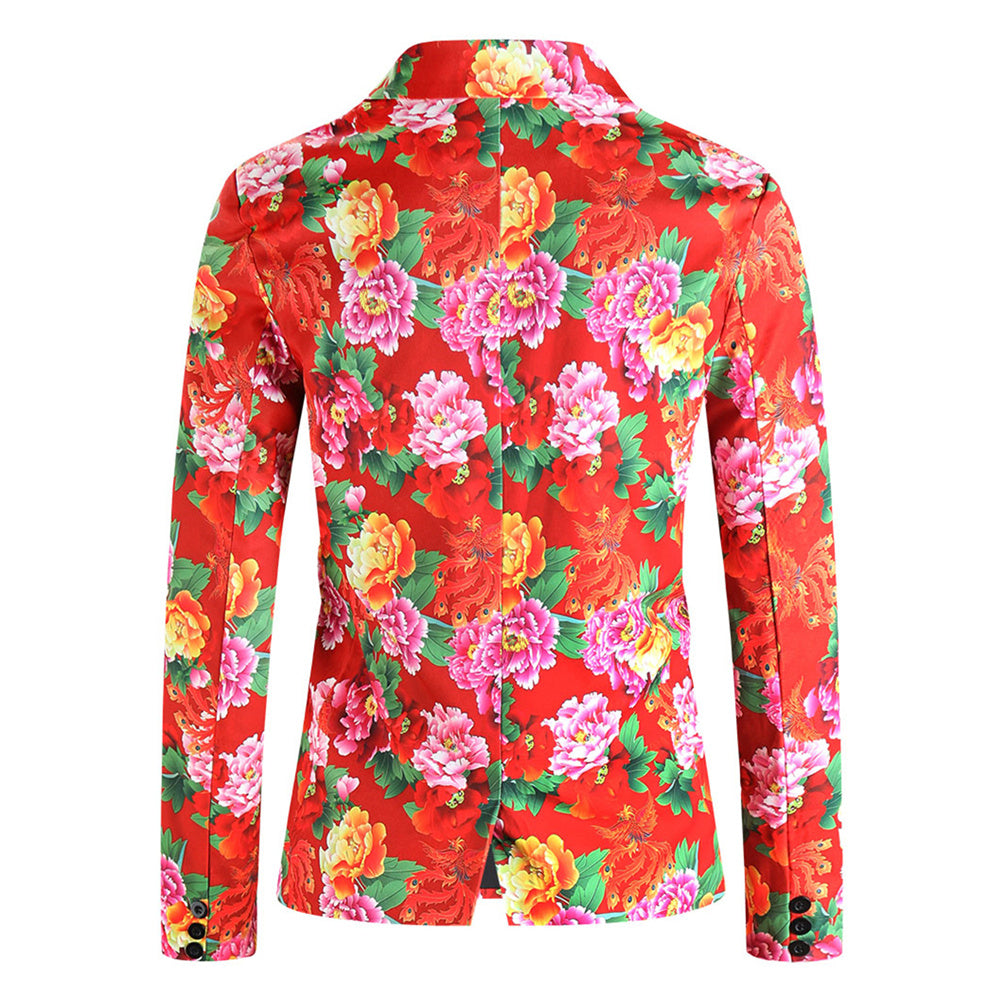 Men's Vivid Floral Blazer #X901 - Blazers | Multicolour / M