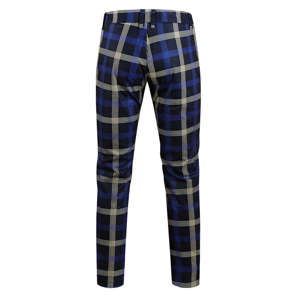 Men's Classic Plaid Suit #2TZ6021 - Suits | Blue Plaid / M