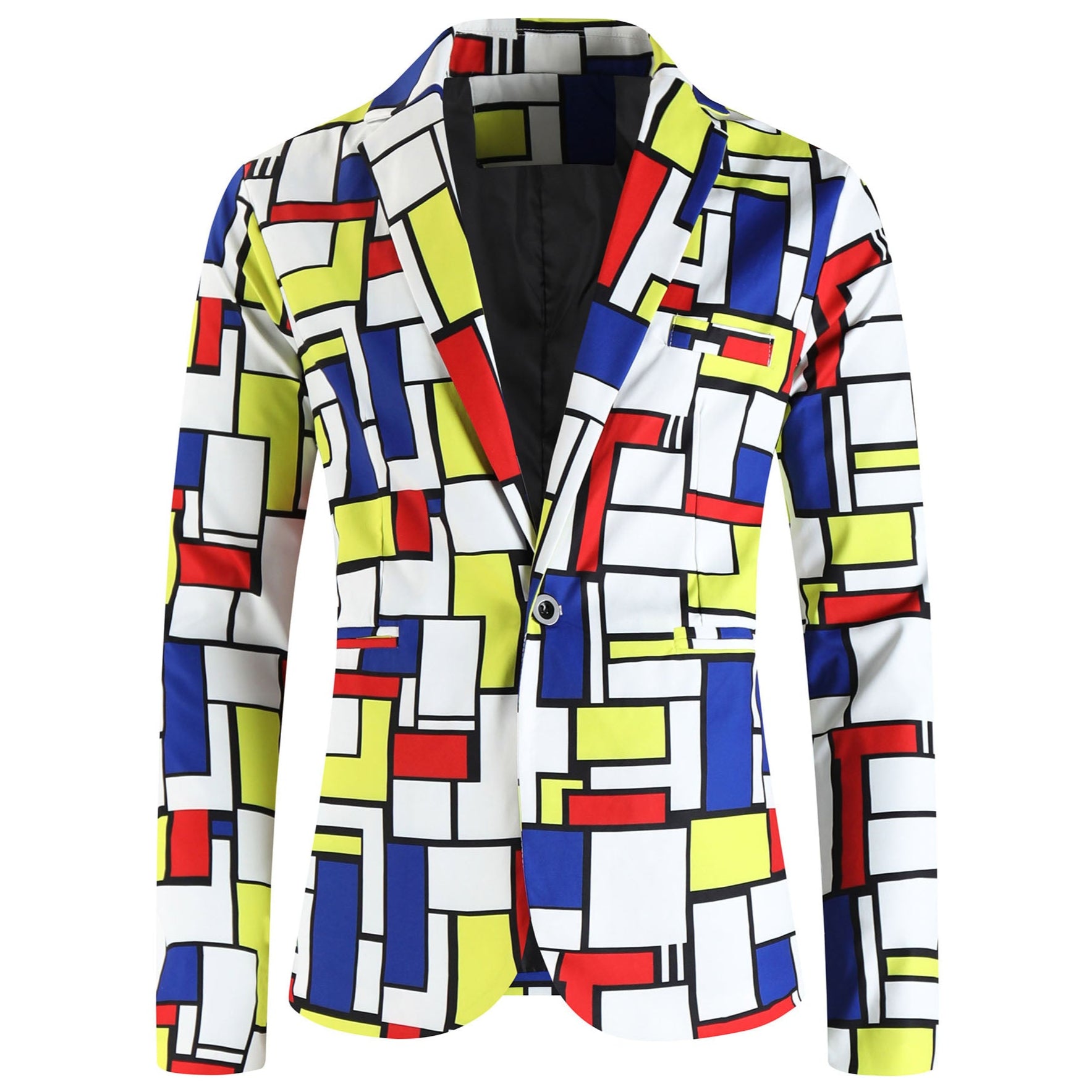 Men's Square Print Suit #2TZ-XX1136 - Suits | Multicolour / M