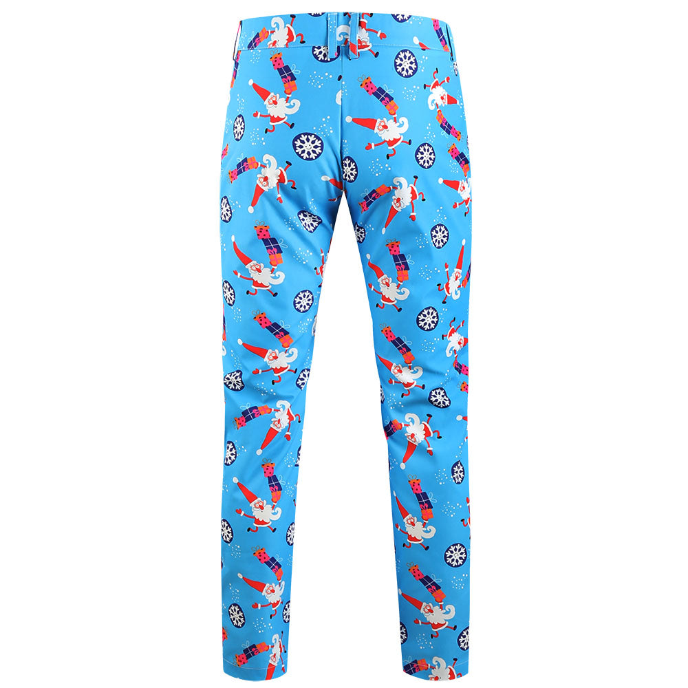 Men's Fresh Printed Vest Suit #2TZMK652 - Suits | Blue / M