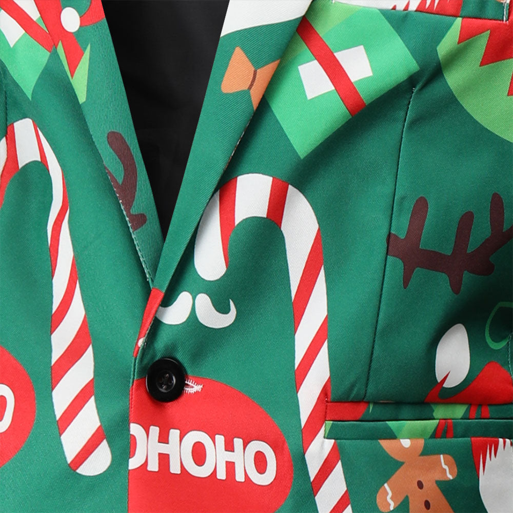 Men's Colorful Christmas Print Blazer #X50 - Blazers | Multicolour / M
