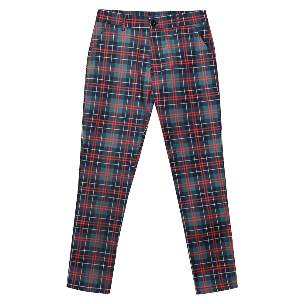 Men’s Check Pants #XK6026 - Pants | Burgundy / S