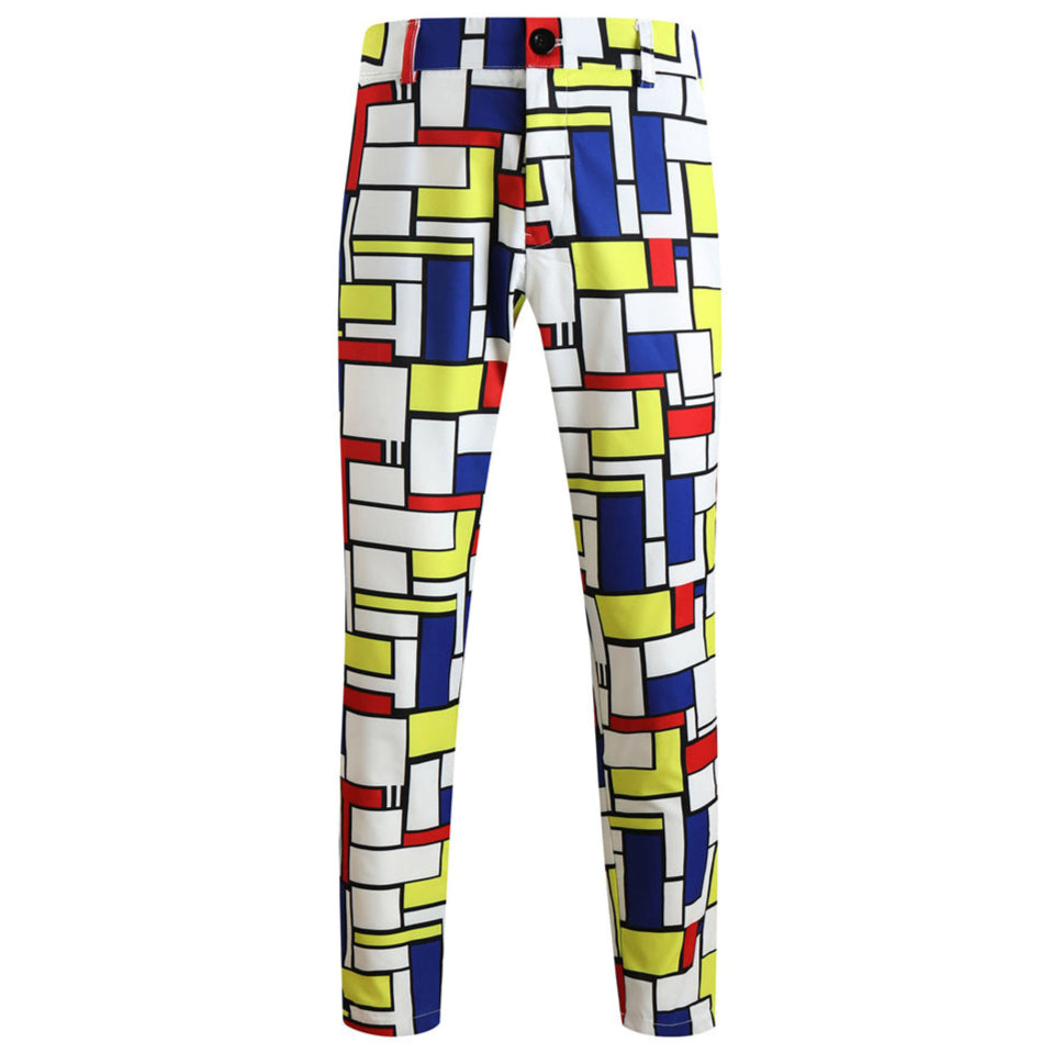 Men's Square Print Suit #2TZ-XX1136 - Suits | Multicolour / M