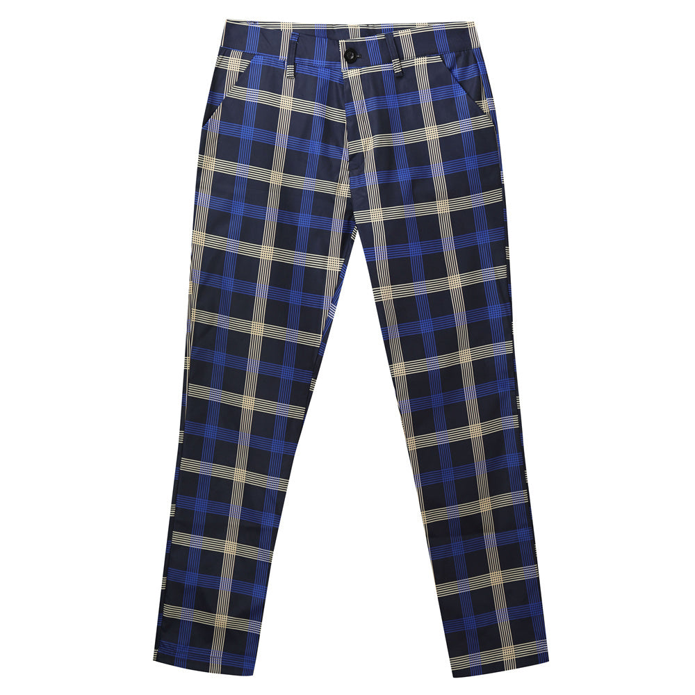 Men’s Timeless Check Pants #XK6021 - Pants | Navy Blue / S