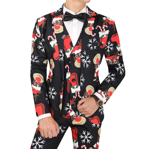 Festive Reindeer Christmas Suit Set for Men